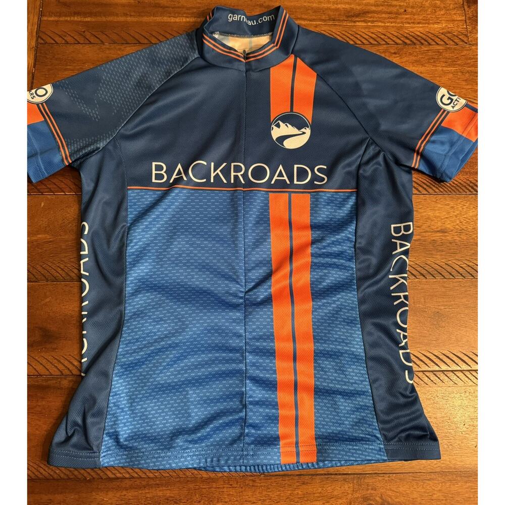 Louis Garneau Women’s Medium Cycling Jersey Backroads Polyester NICE ZIP Front